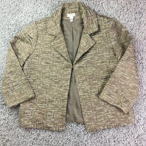Chico's Tweed Blazer brown tan size 0 small hook